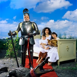 Arnošt Goldflam s rodinou